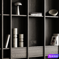 Wooden Shelf 009 3D Model Vray, Corona