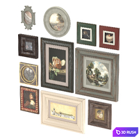 A set of vintage paintings 3D Model Corona