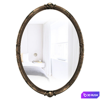Oval Glass Wall Decor Mirror with Oil Rubbed Bronze Frame and Beveled Edge 3D Model Vray