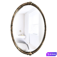 Oval Glass Wall Decor Mirror with Oil Rubbed Bronze Frame and Beveled Edge 3D Model Vray