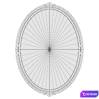 Oval Glass Wall Decor Mirror with Oil Rubbed Bronze Frame and Beveled Edge 3D Model Vray