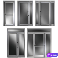 Metal swinging fire doors 3D Model Vray, Corona