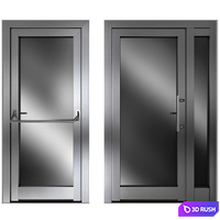 Metal swinging fire doors 3D Model Vray, Corona
