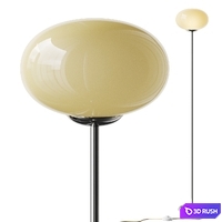 Zara Home Glass and Metal Floor Lamp 3D Model Vray, Corona