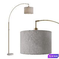Floor Lamp Pottery Barn Locke Marble Arc Floor Lamp 3D Model Corona