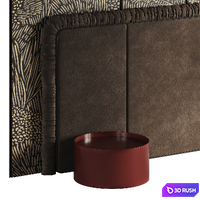 Fabric headboard with gathering 3D Model Corona