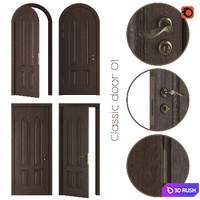 Classic door 01 3D Model Corona
