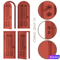 Classic door 01 3D Model Corona