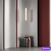 Bedroom headboard 3D Model Vray, Corona