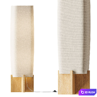 Toro Wood Floor Lamp with Woven Shade 3D Model Vray, Corona