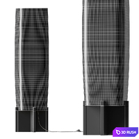 Toro Wood Floor Lamp with Woven Shade 3D Model Vray, Corona